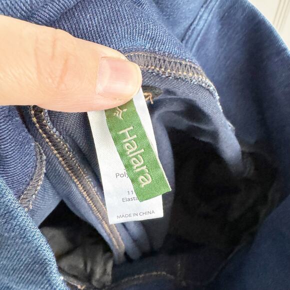 Halara Flex High Waisted Crossover Pocket Washed Stretch Knit Casual Flare Jeans - Picture 9 of 14